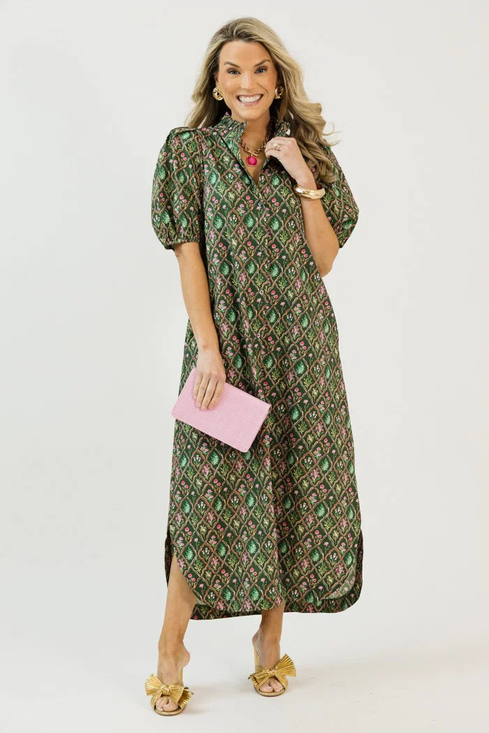 Botanical Print Maxi Dress