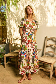 Floral Print Tiered Maxi Dress Pinch