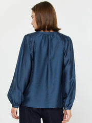 Long-Sleeve Split Neck Blouse Current Air