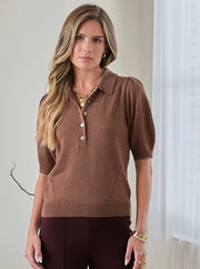 SHORT SLEEVE KNIT POLO TOP Shop Expeditions