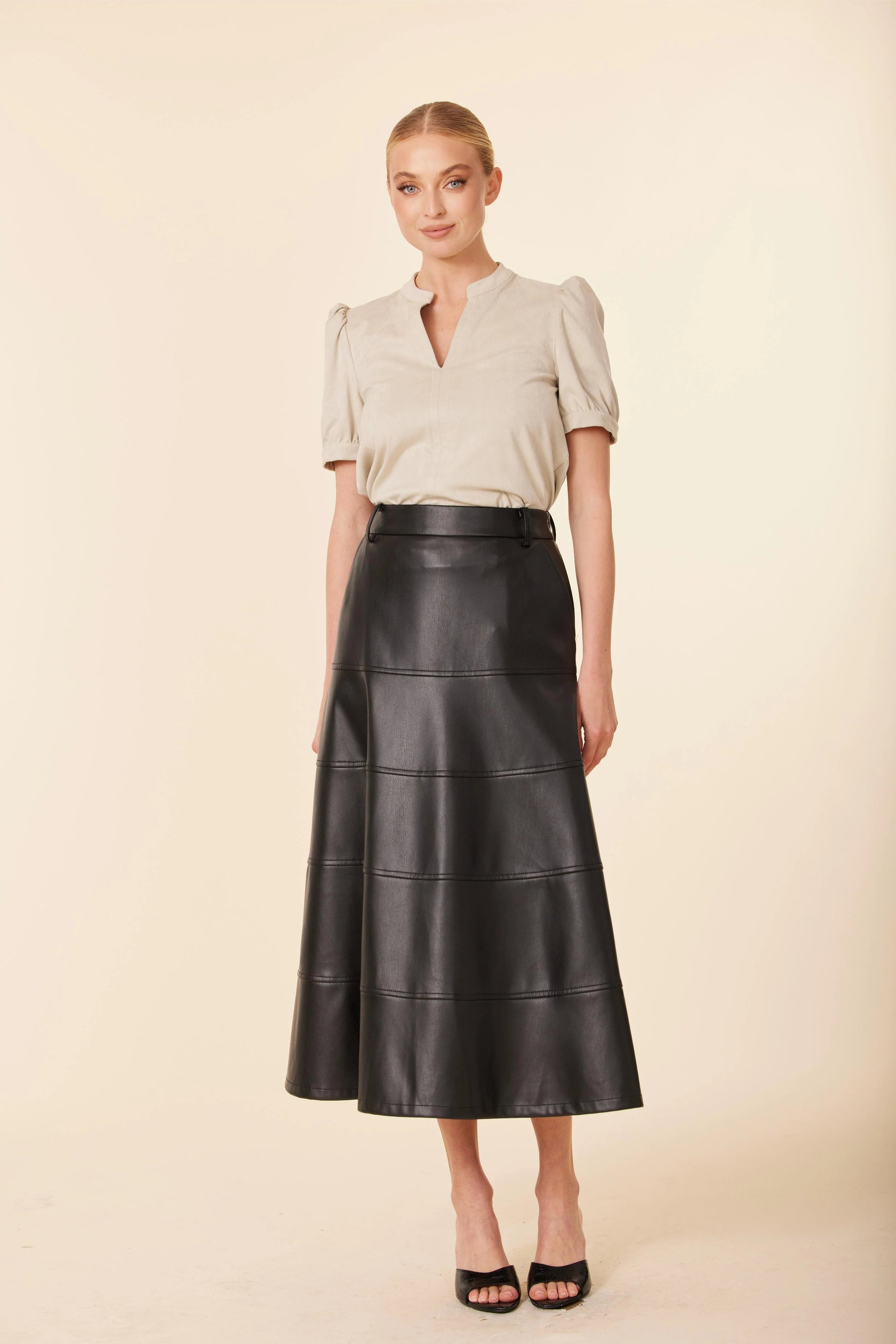 Faux Suede Short Sleeve Top Dolce Cabo