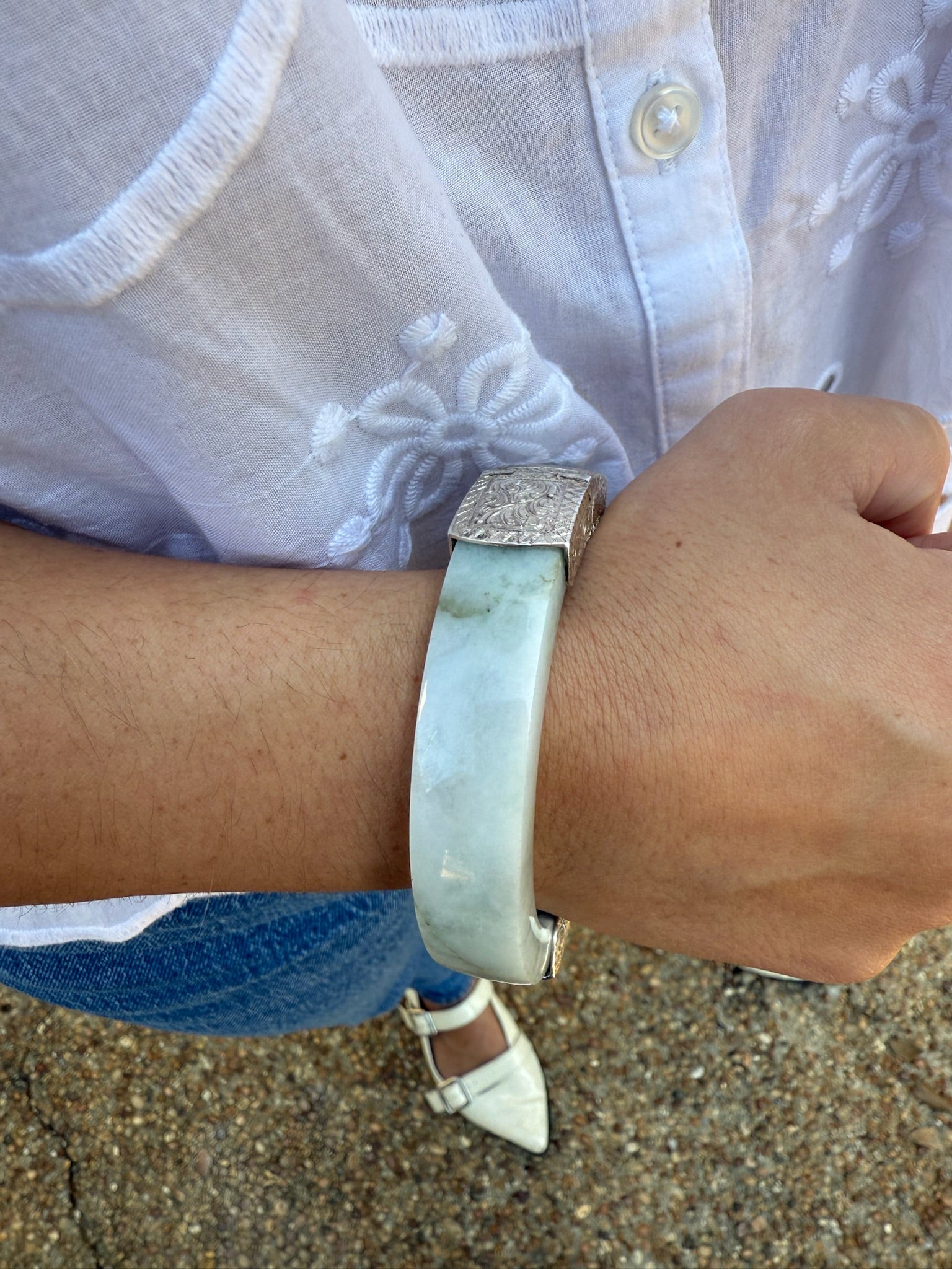 Jade/Sterling Bracelet Alesin Designs