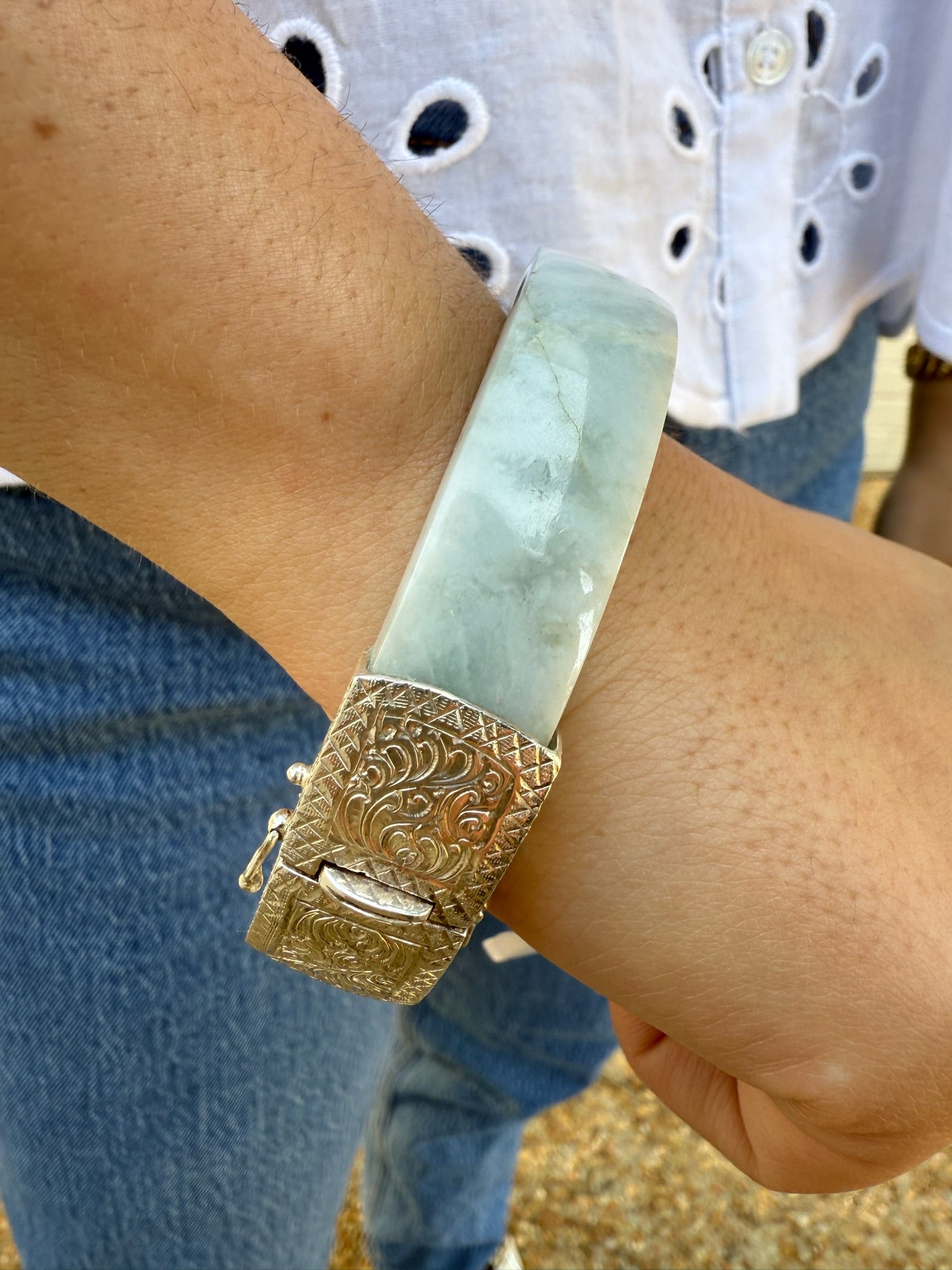 Jade/Sterling Bracelet Alesin Designs