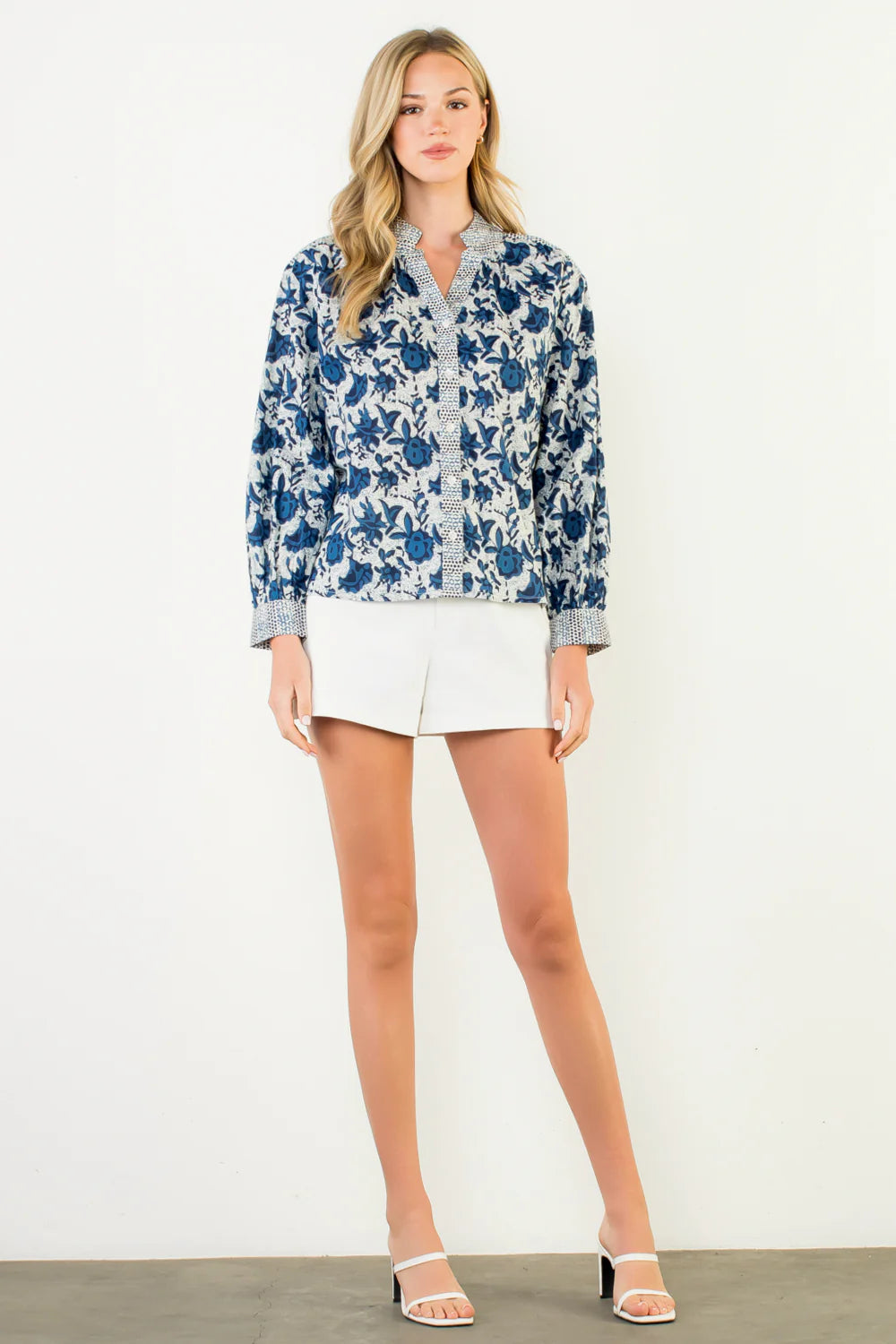 Macy Long Sleeve Print Top THML