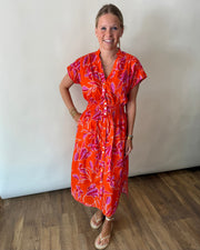 Smocked Waist Floral Dress THML