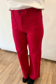 Mini Patch Pocket Wide Leg Jeans Just Black Denim