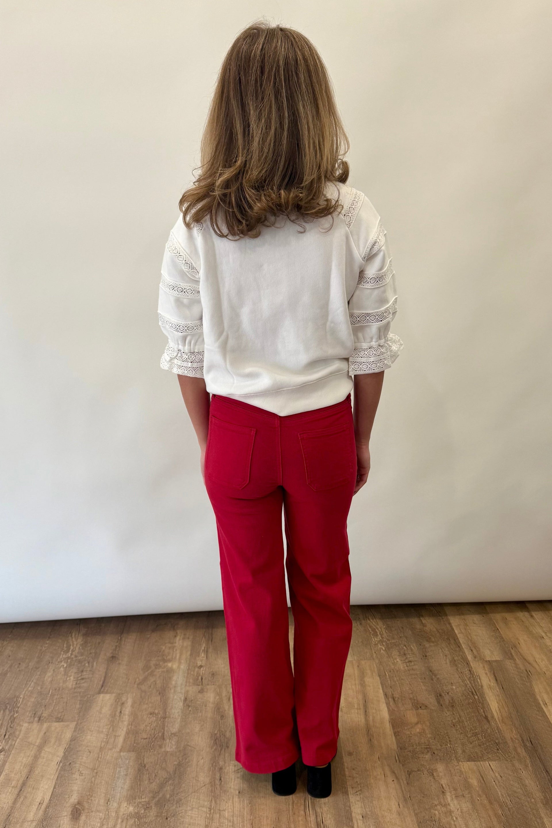 Mini Patch Pocket Wide Leg Jeans Just Black Denim