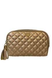 Small Makeup Case - Gold Quilted Pursen