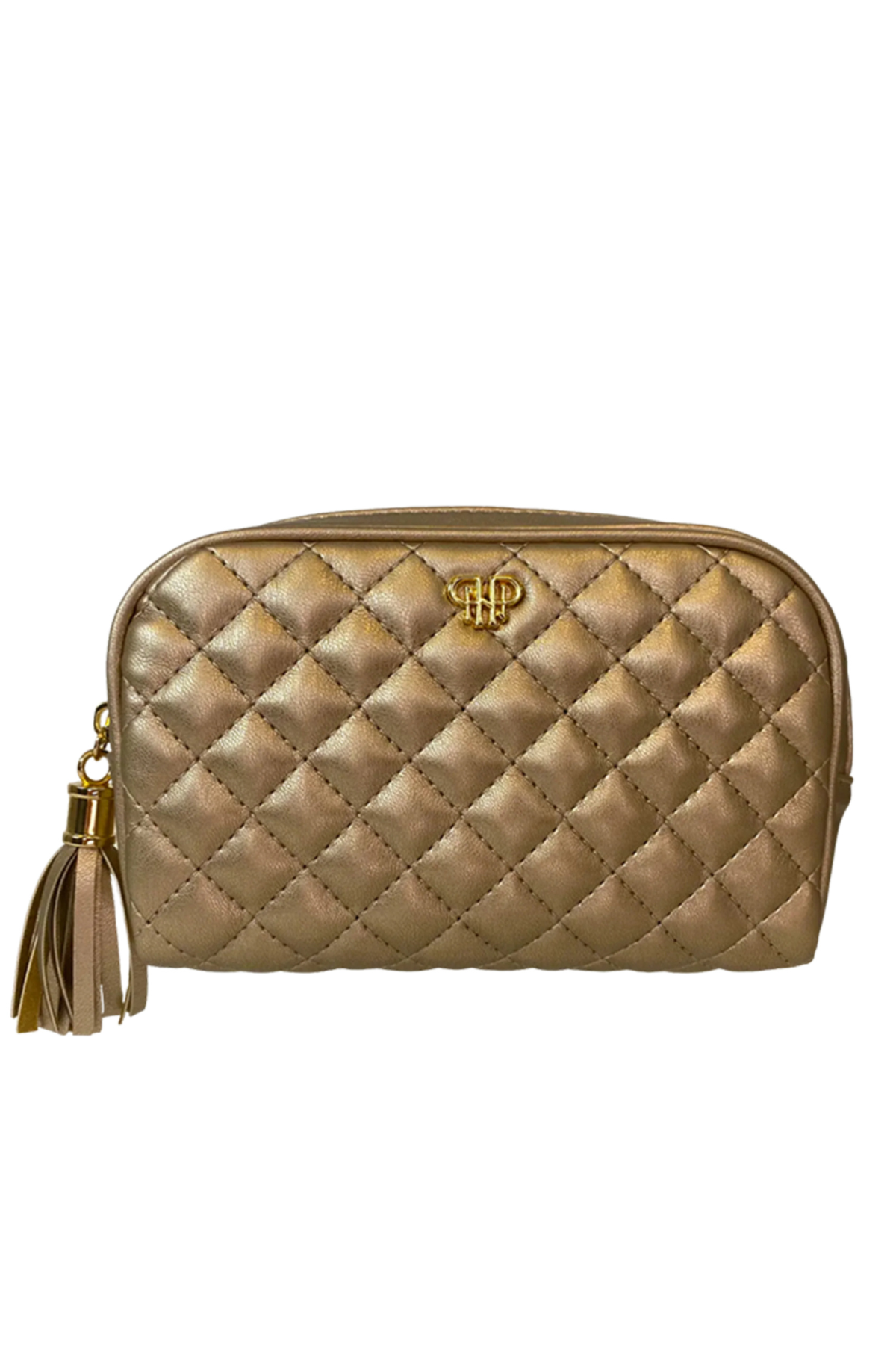 Small Makeup Case - Gold Quilted Pursen