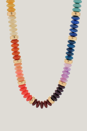 Wide Bead Stone Necklace Golden Stella