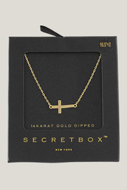 14k Dipped Cross Necklace Golden Stella