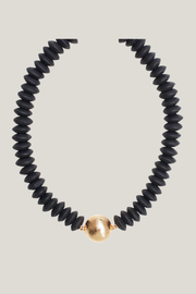 Wooden Beaded Chocker Necklace Golden Stella