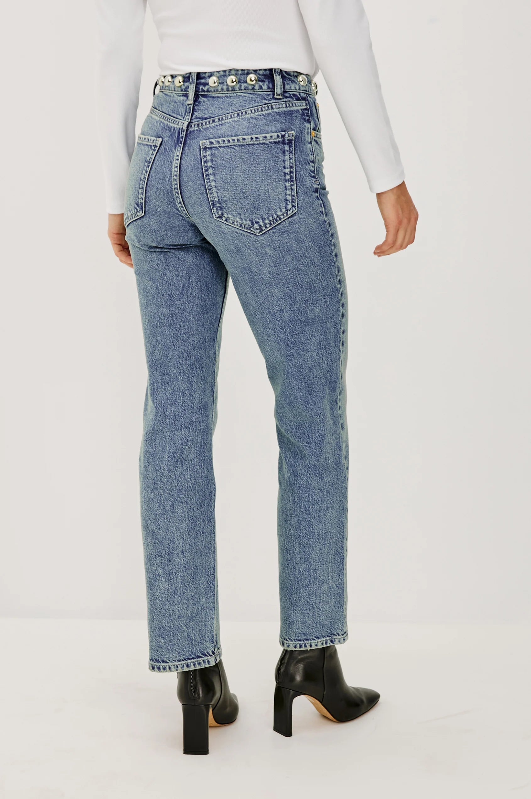 Topanga Studded Straight Jeans Rails