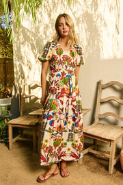 Floral Print Tiered Maxi Dress Pinch