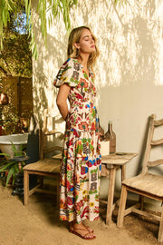 Floral Print Tiered Maxi Dress Pinch