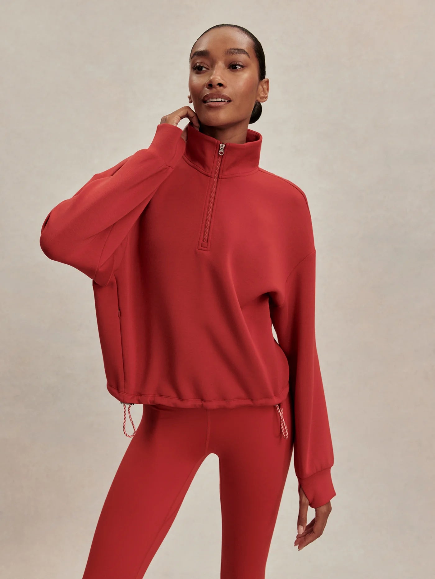 Sian Cropped Half-Zip Sweat | Varley