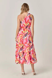 Tropic Twist One-Shoulder Maxi Dress English Factory