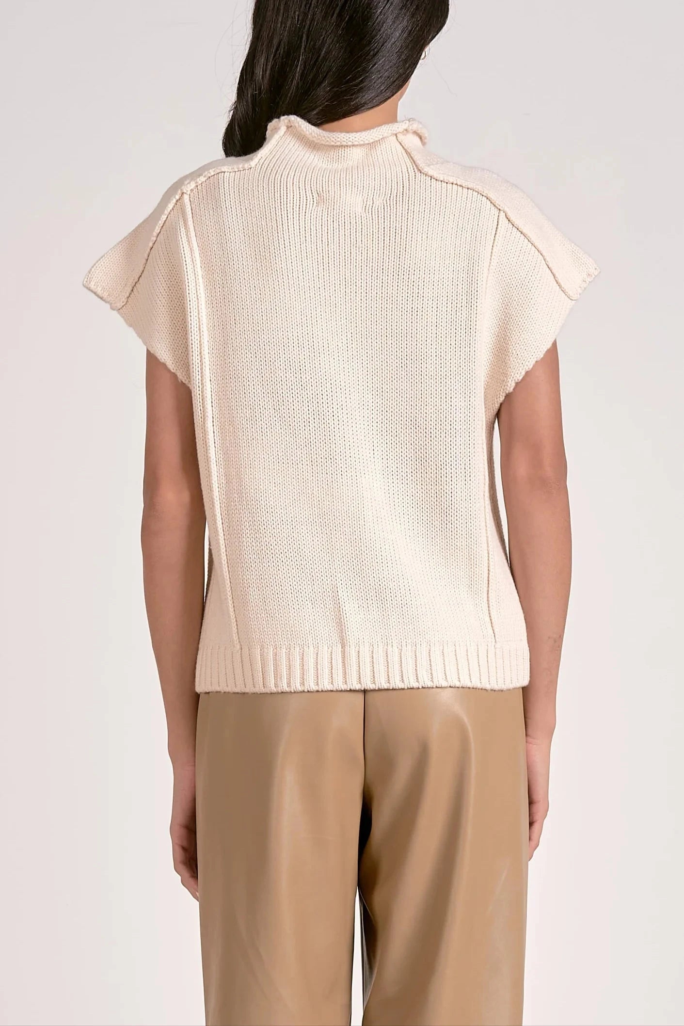 Crewneck Cap Sleeve Sweater Elan