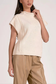Crewneck Cap Sleeve Sweater Elan