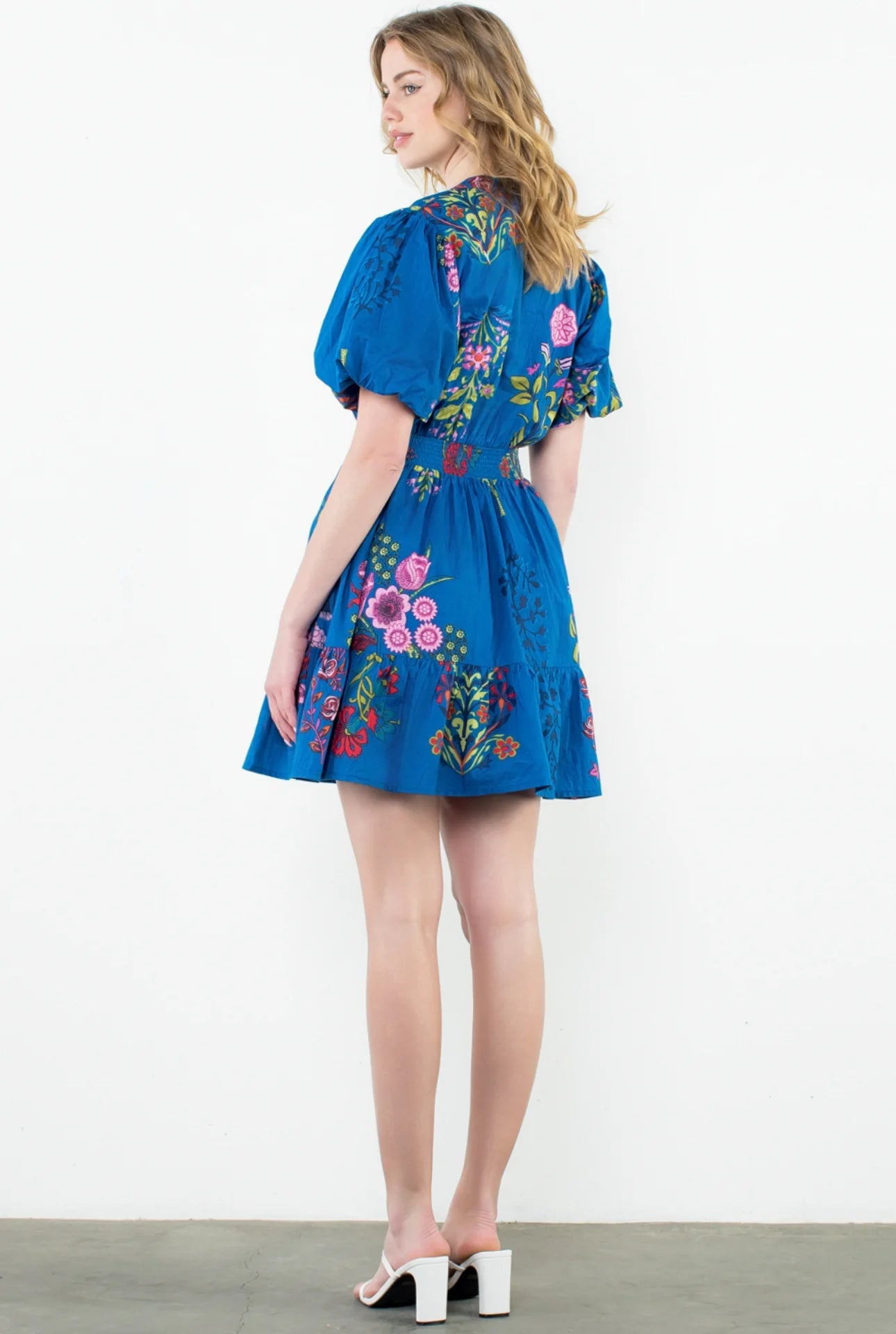 Michelle Floral Puff Sleeve Dress THML
