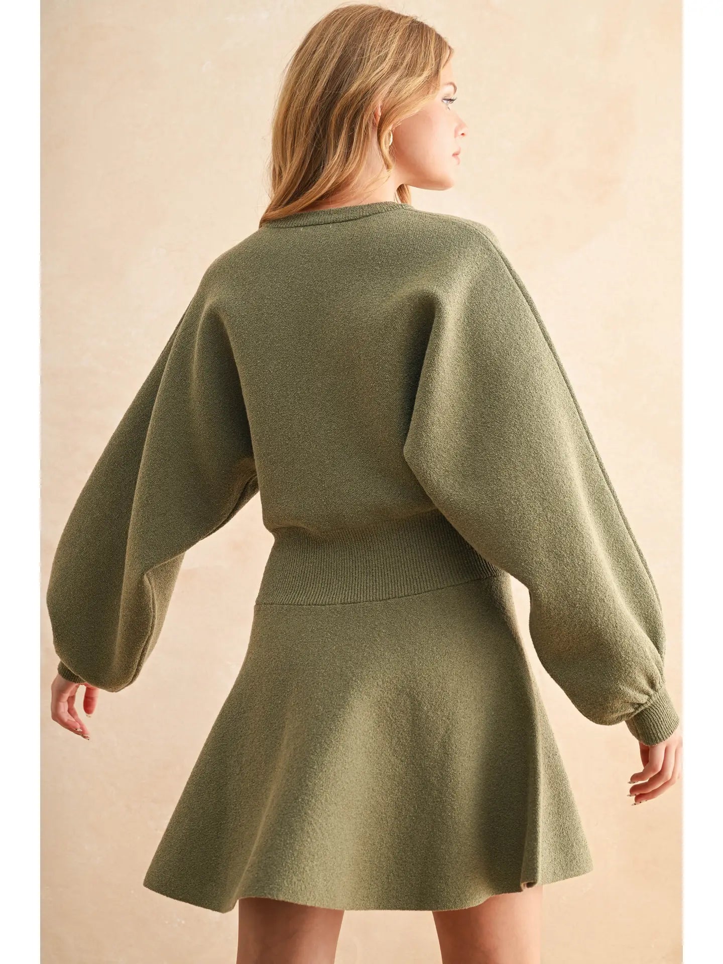 Balloon Sleeve Sweater Dress Miou Muse