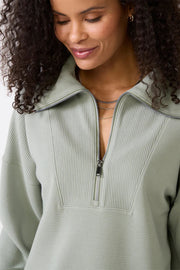 Spanx AirEssentials French Rib Half Zip Sweatshirt Spanx