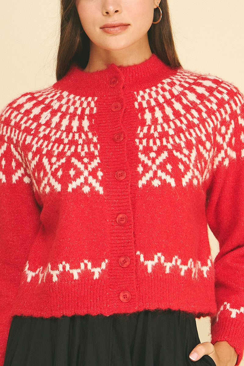 Fair Isle Knit Cardigan Pinch