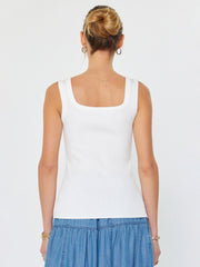 Floral Accent Ribbed Tank Top Current Air