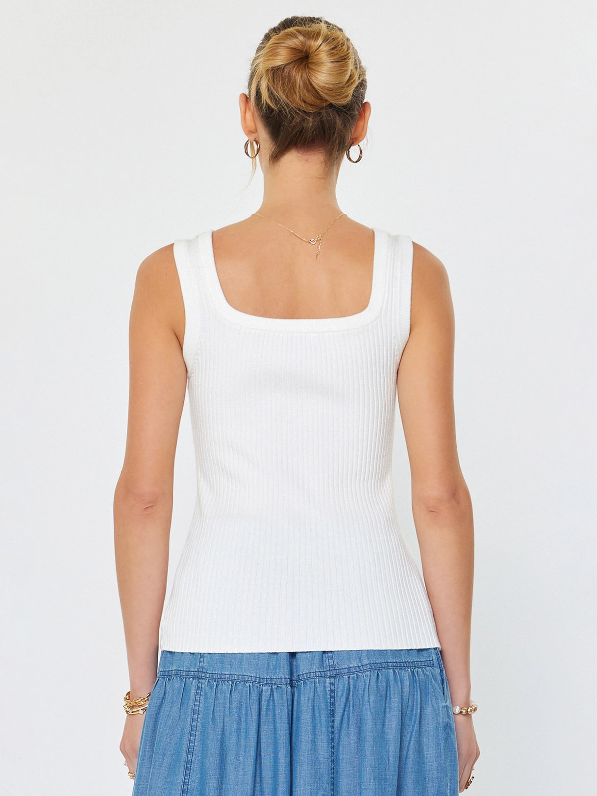 Floral Accent Ribbed Tank Top Current Air