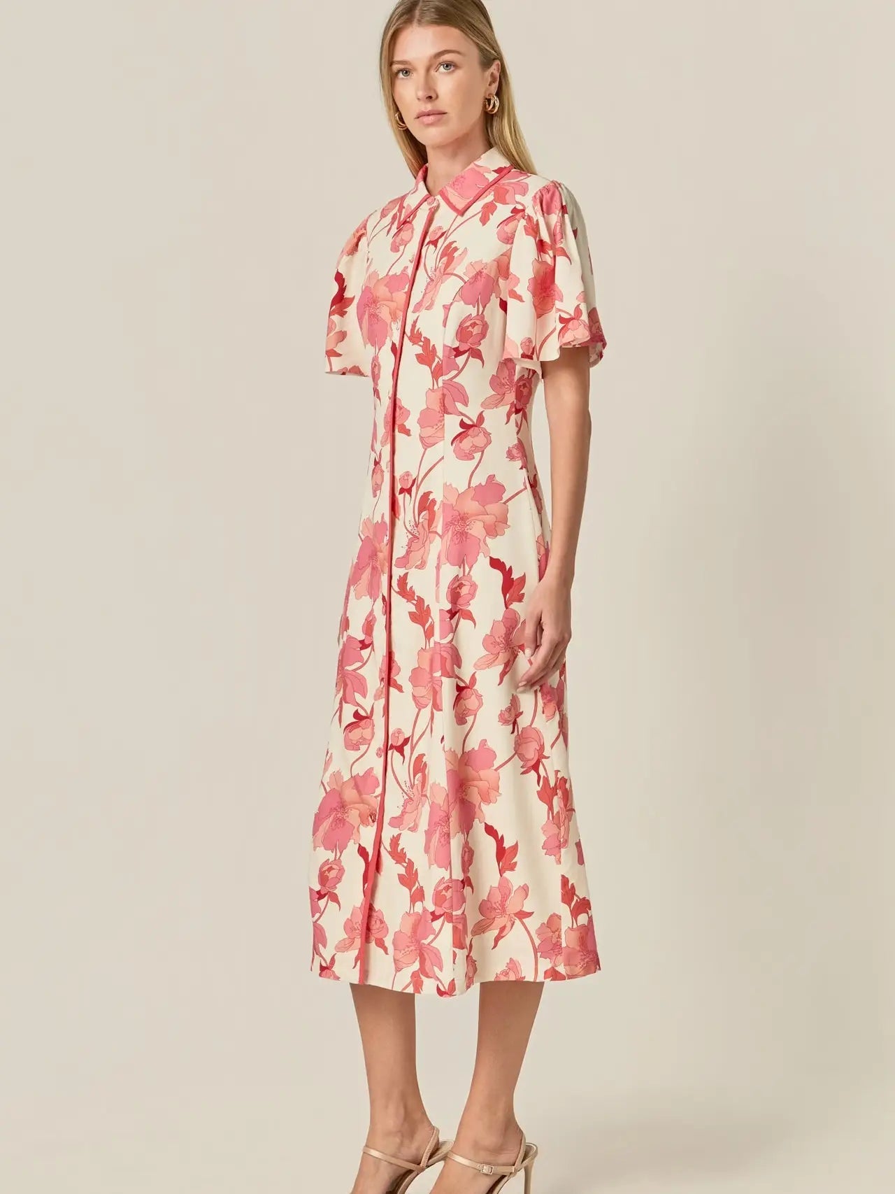 A-Line Mini Shirt Dress English Factory