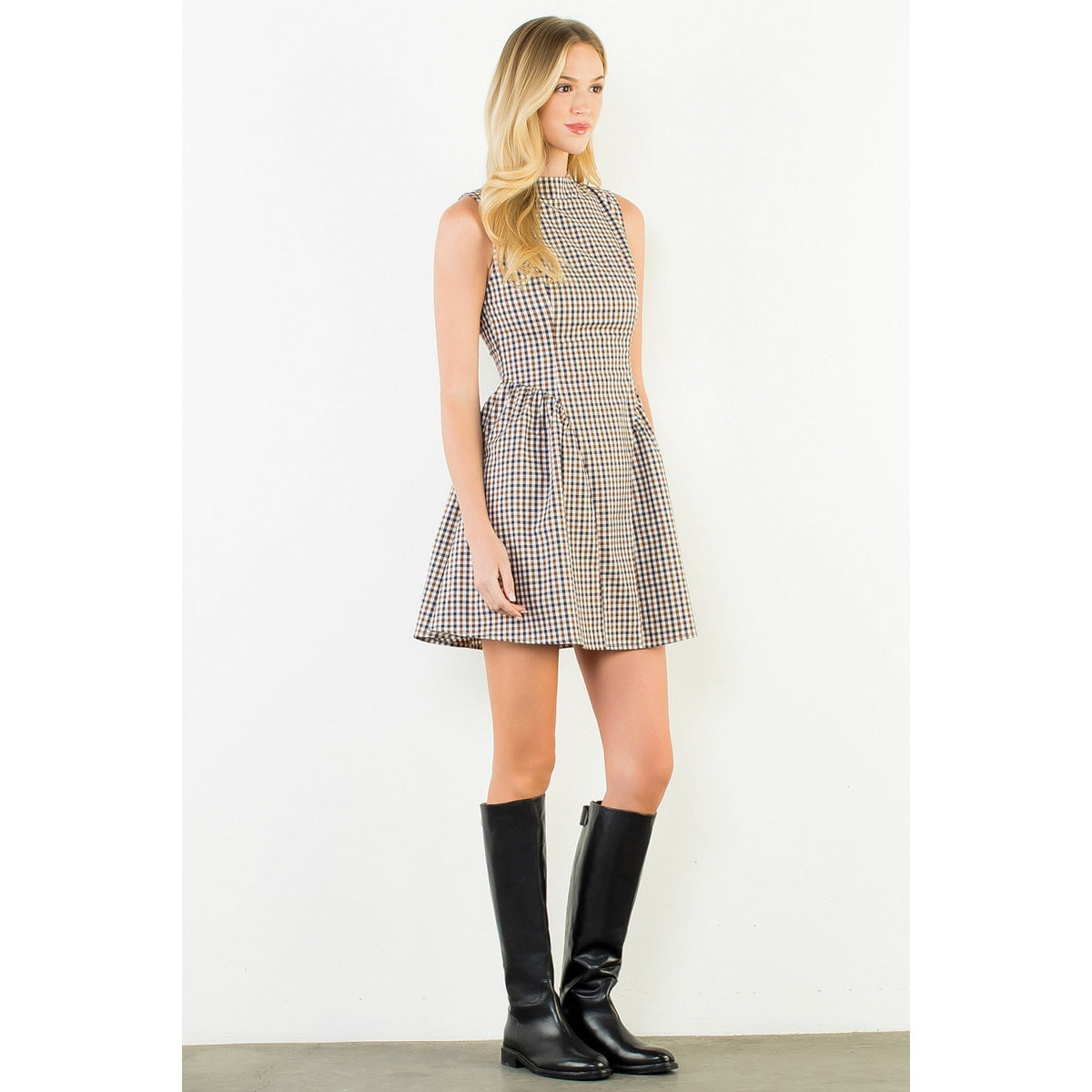 Gingham Short Dress THML