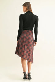 Elsie Asymmetrical Pleated Midi Skirt Adelyn Rae