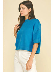 Soft Knit Short Sleeve Sweater Top Pinch