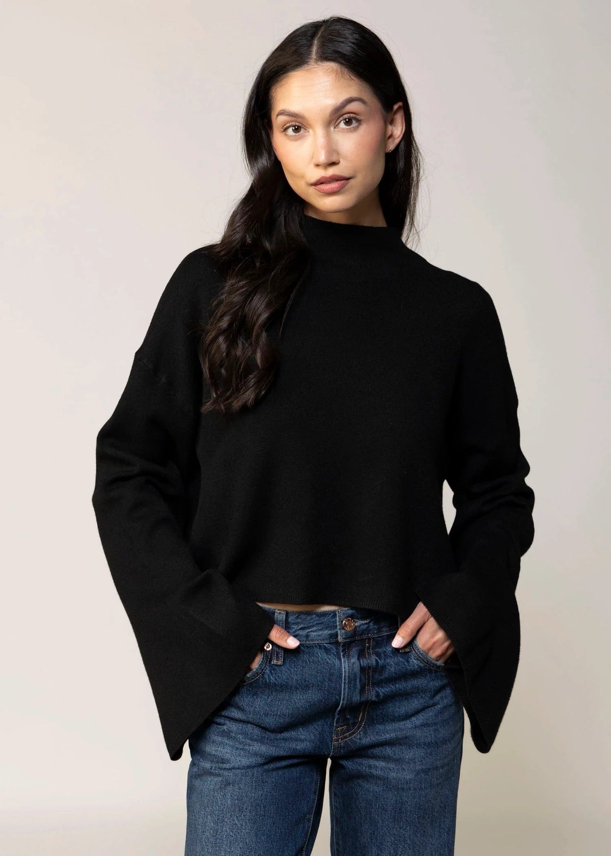 Chuck Crop Funnel Neck Sweater Deluc