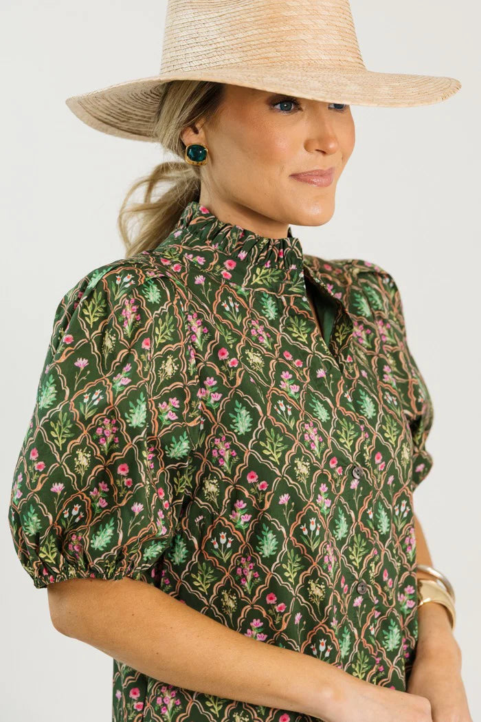 Botanical Print Maxi Dress Entro