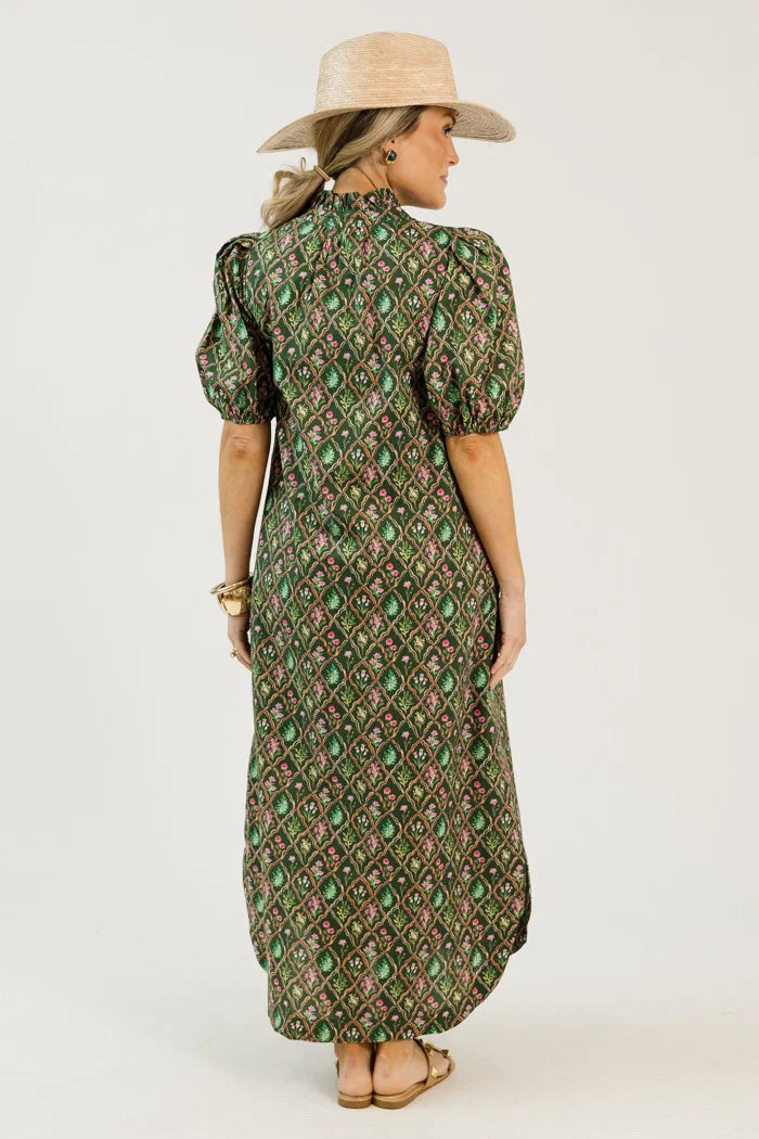 Botanical Print Maxi Dress Entro