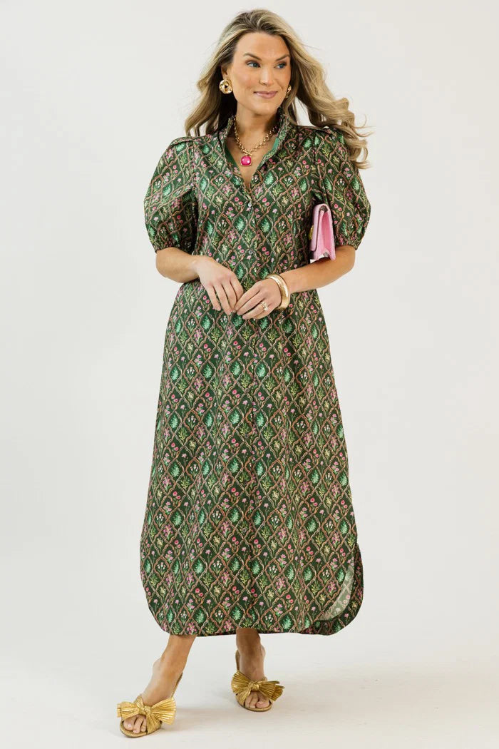 Botanical Print Maxi Dress Entro