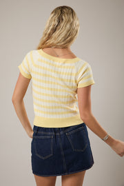 Short Sleeve Knit Sweater Top Le Lis