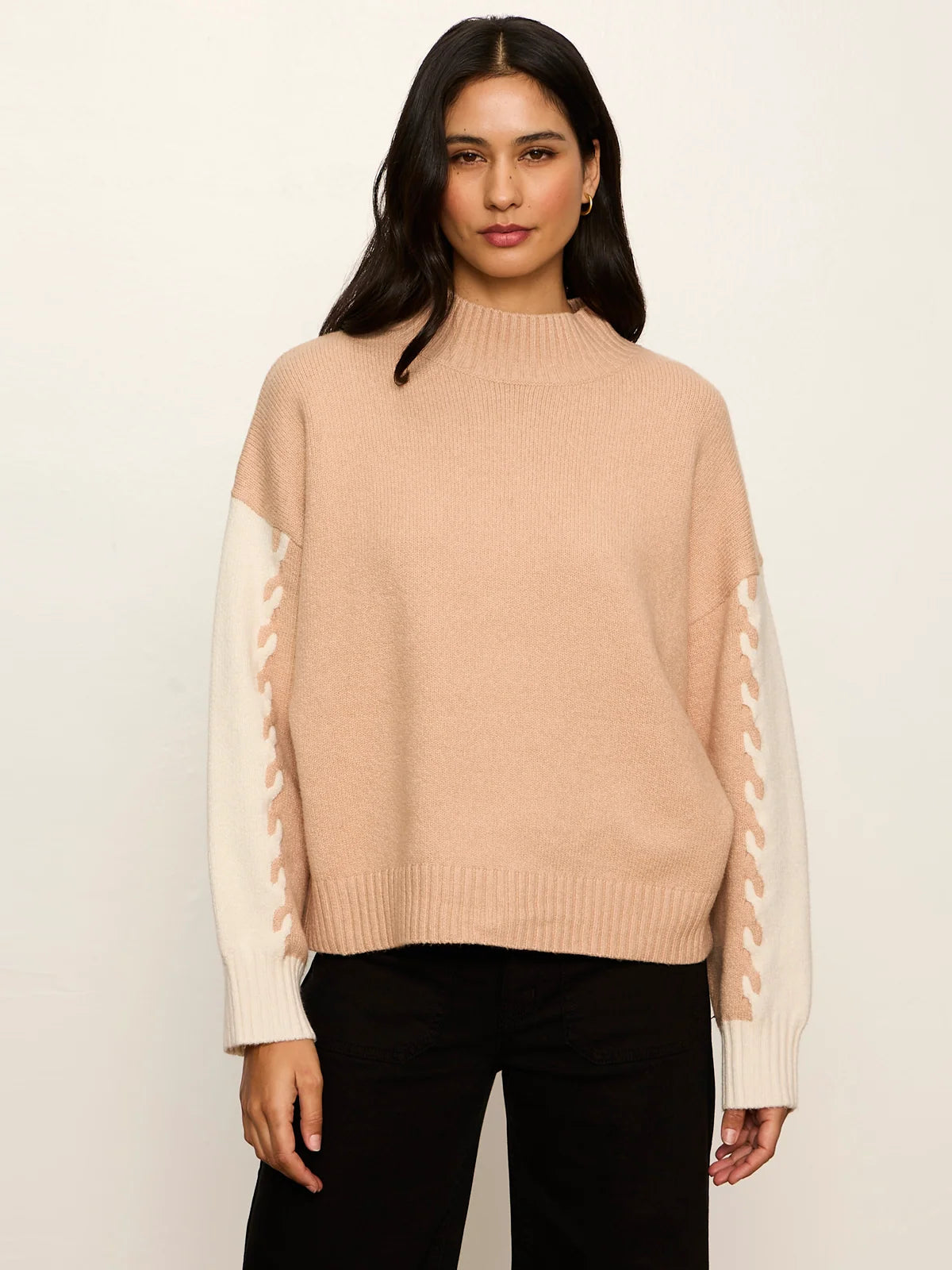 Color Block Mock Neck Pullover Shop Expeditions