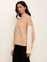 Color Block Mock Neck Pullover Shop Expeditions