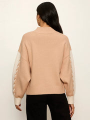 Color Block Mock Neck Pullover Shop Expeditions