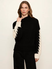 Color Block Mock Neck Pullover Shop Expeditions