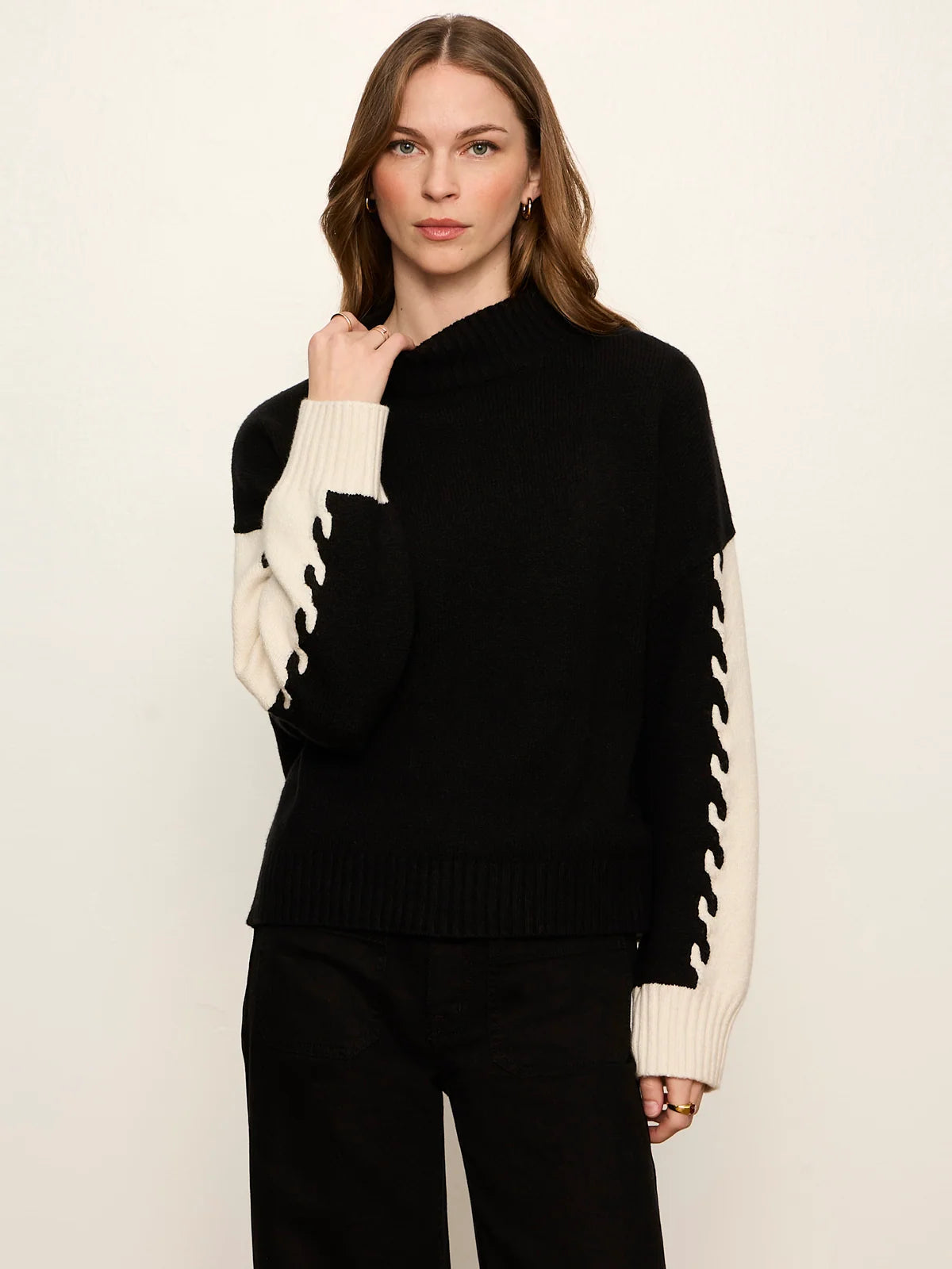 Color Block Mock Neck Pullover Shop Expeditions