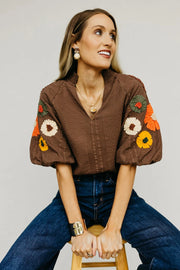Dominik Smock Neck Embroidered Top THML