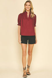 Balloon Sleeve Blouse Top Pinch
