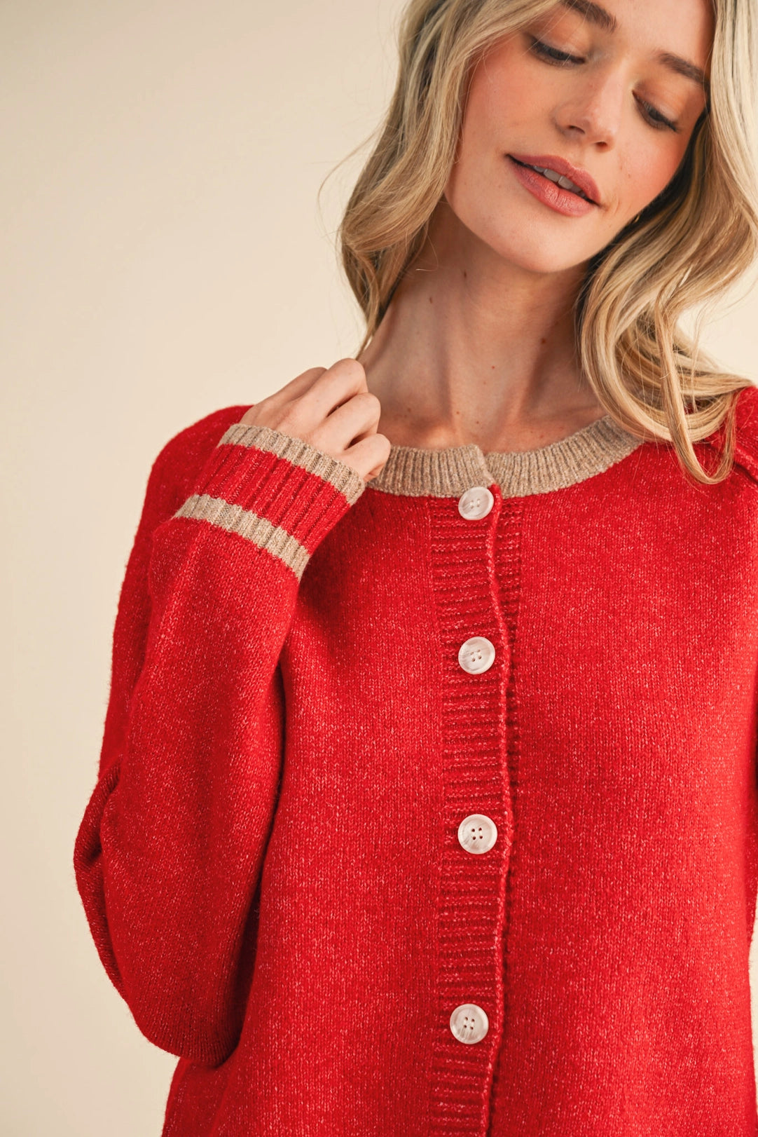Two-Tone Sweater Cardigan Merci