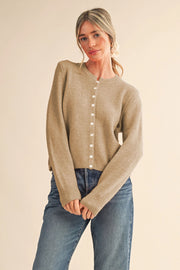 Marled Knit Sweater Cardigan Merci