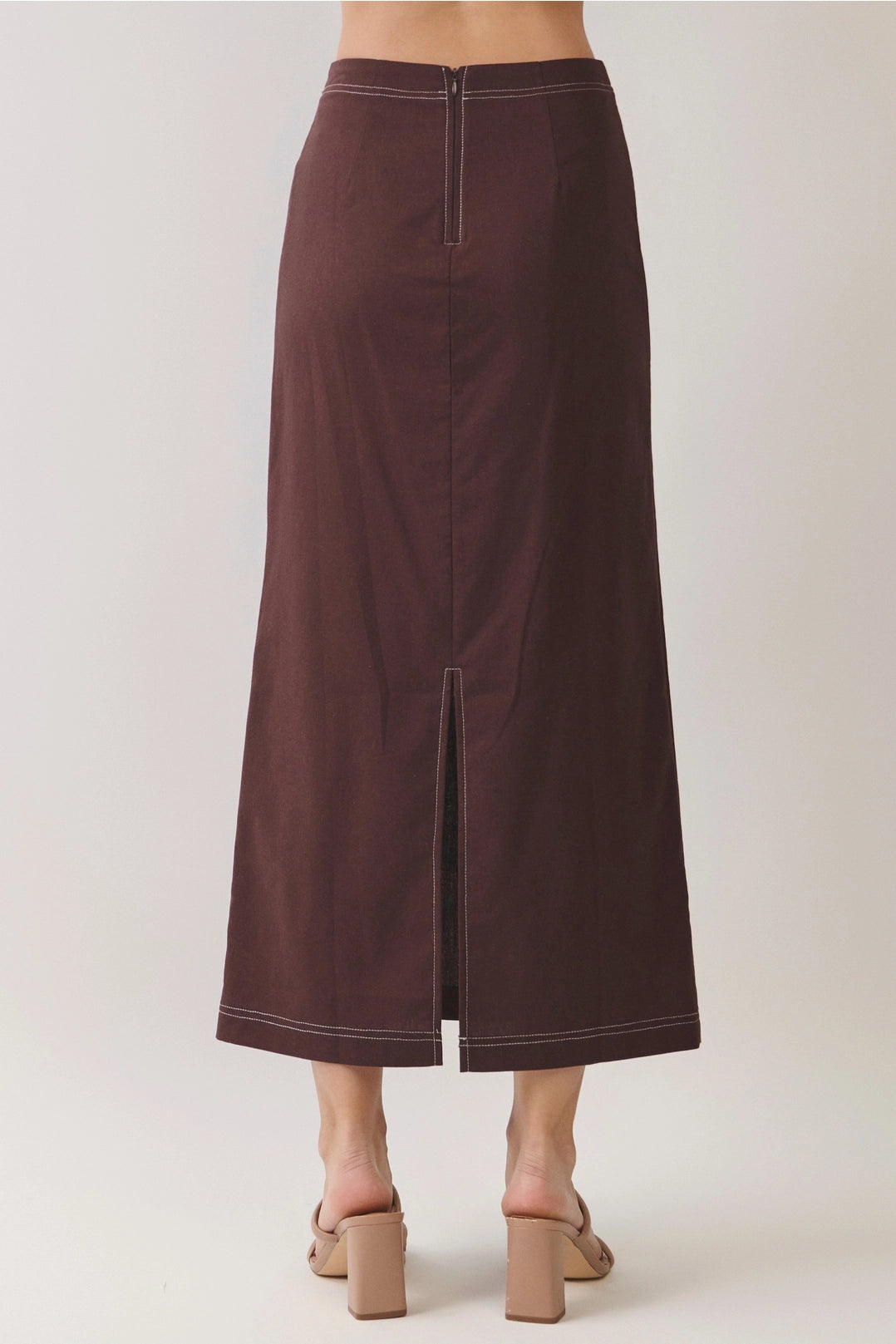 Contrast Stitch Maxi Skirt TCEC