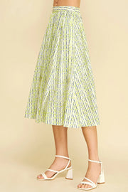 Geometric A-Line Midi Skirt Pinch