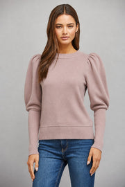 Voluminous Exaggerated Puff Sleeve Crew Neck Sweater Fate